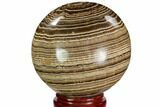 Polished, Banded Aragonite Sphere - Morocco #105625-1